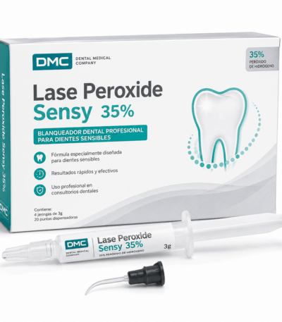 Lase Peroxide Sensy 35% Lase Peroxide Sensy 35% de DMC es un blanqueador profesional para consultorios dentales, diseñado para dientes sensibles y con resultados rápidos y efectivos.