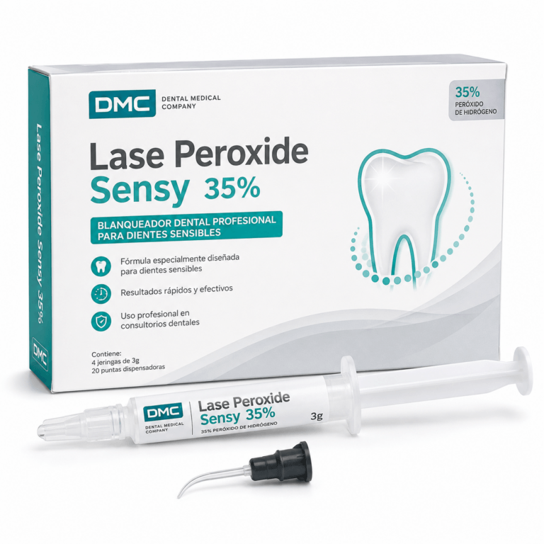 Lase Peroxide Sensy 35% Lase Peroxide Sensy 35% de DMC es un blanqueador profesional para consultorios dentales, diseñado para dientes sensibles y con resultados rápidos y efectivos.
