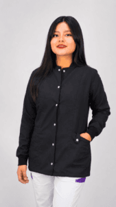 Chaqueta Médica Premium Negra para Mujer