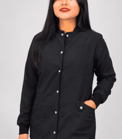 Chaqueta Médica Premium Negra para Mujer