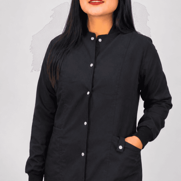 Chaqueta Médica Premium Negra para Mujer