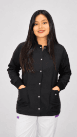 Chaqueta Médica Premium Negra para Mujer - Imagen 3