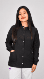 Chaqueta Médica Premium Negra para Mujer - Imagen 2