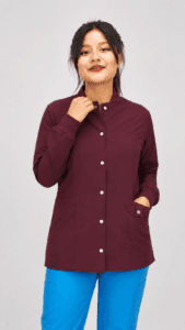 Chaqueta Médica Premium Bordeaux para Mujer