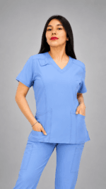 Uniforme Médico Celeste Premium con Pantalón Cargo