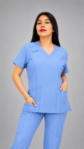 Uniforme Médico Celeste Premium con Pantalón Cargo