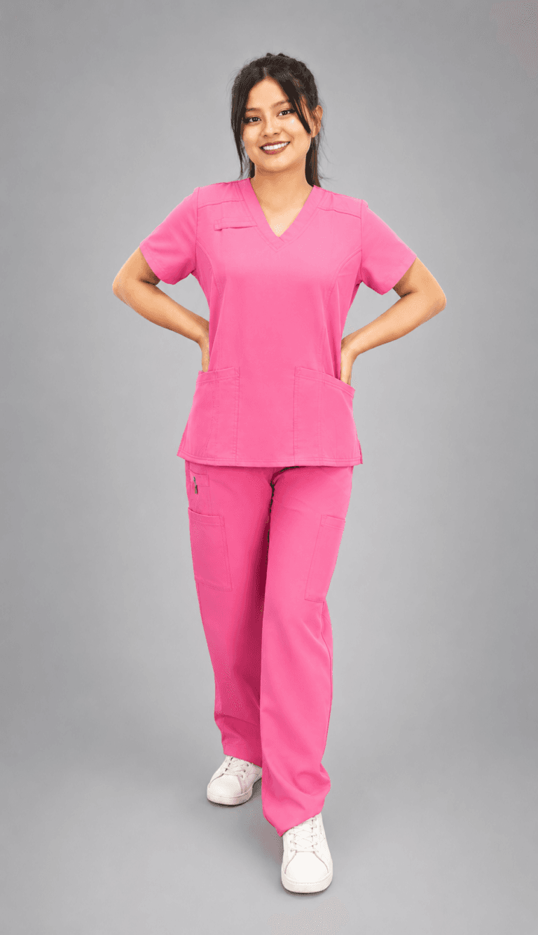 Pantalón Médico Cargo Rosado Premium para Mujer