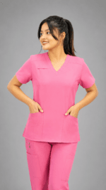 Pantalón Médico Cargo Rosado Premium para Mujer