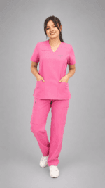 Pantalón Médico Cargo Rosado Premium para Mujer