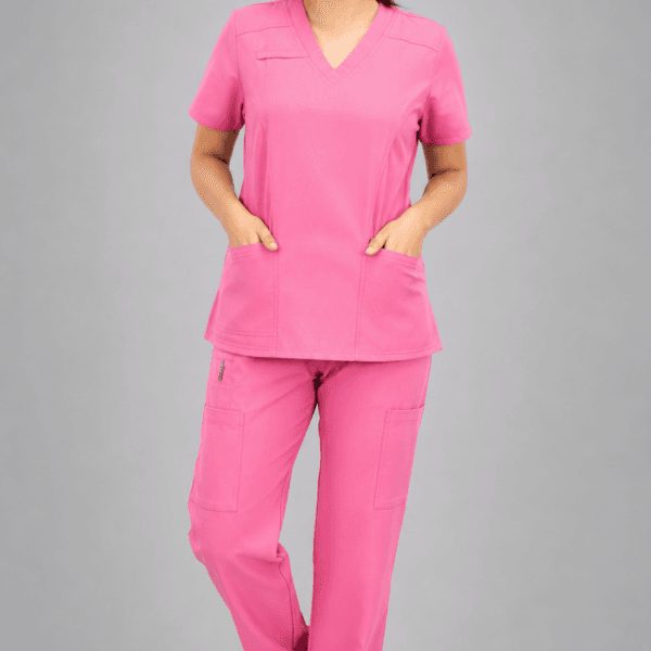 Pantalón Médico Cargo Rosado Premium para Mujer