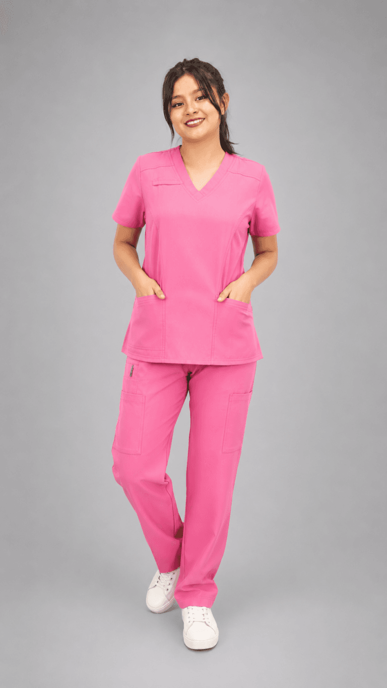 Pantalón Médico Cargo Rosado Premium para Mujer