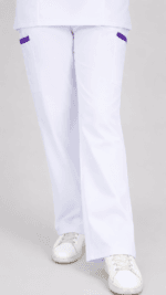 Uniforme Médico Premium Blanco con Detalles Morados para Mujer - Imagen 5