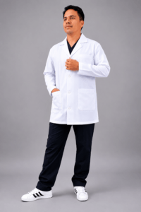 Mandil Médico Largo para Caballero - Tela Antifluido Premium