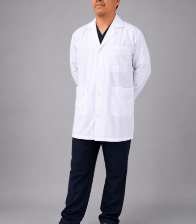 Mandil Médico Largo para Caballero - Tela Antifluido Premium