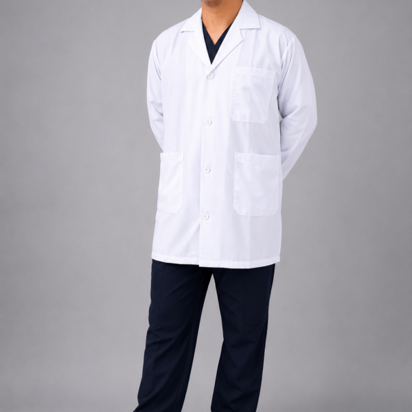 Mandil Médico Largo para Caballero - Tela Antifluido Premium
