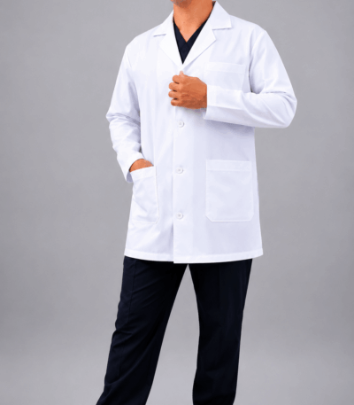 Mandil Médico Largo para Caballero - Tela Antifluido Premium