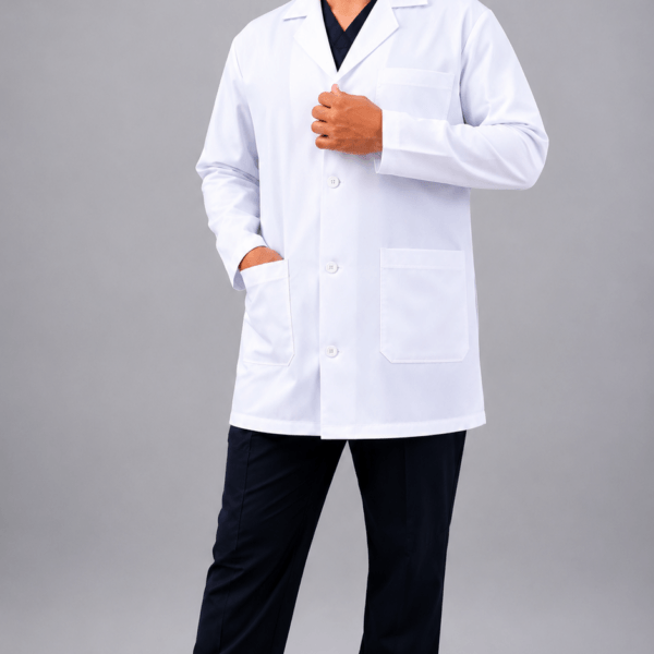 Mandil Médico Largo para Caballero - Tela Antifluido Premium