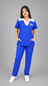 Uniforme Médico Azul Rey Premium con Bolsillos Multifuncionales