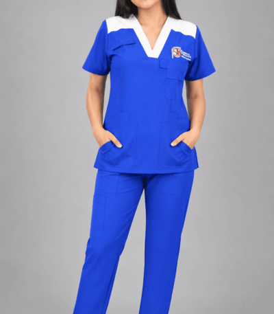 Uniforme Médico Azul Rey Premium con Bolsillos Multifuncionales