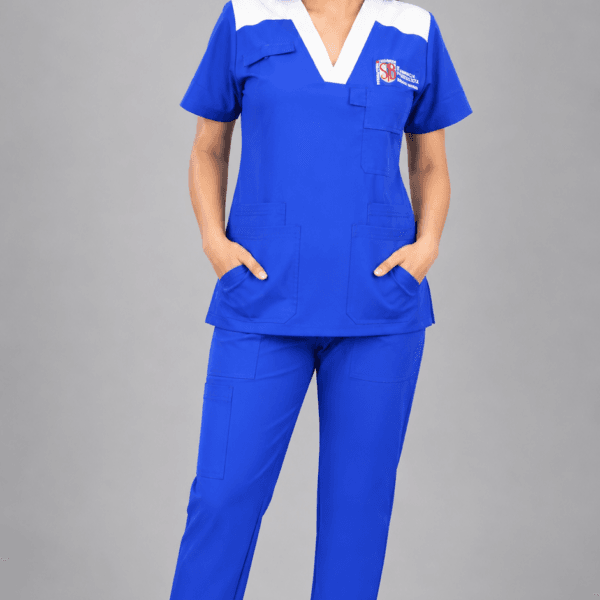 Uniforme Médico Azul Rey Premium con Bolsillos Multifuncionales