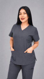 Uniforme Médico Gris Grafito Premium para Mujer